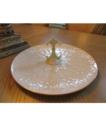 LENOX CHINA SINGLE TIER TRAY CHATEAU COLLECTION IVORY EMBOSSED 24 KT RIM... - $33.49 CAD