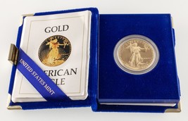 1986-W G $50 Oro American Eagle Prueba 1 Oz. Moneda Con / Ogp (Caja,COA,Funda ) - $3,281.42