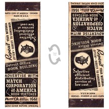 Vintage Matchbook Cover Match Corporation of America ad Detroit Michigan... - £3.90 GBP
