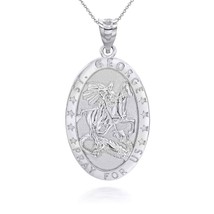 925 Sterling Silver St. Saint George and the Dragone Pendant Necklace - £23.82 GBP+