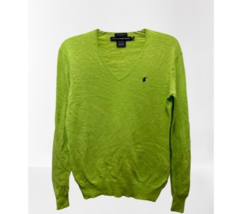 Ralph Lauren Sport Pullover Linen Cotton Lime Green V-Neck Knitted Size ... - $24.74