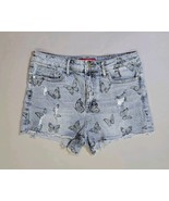 Guess Cut Off Jean Shorts Light Wash Mid Rise Womens 30 Waist Butterfly ... - $431.23 MXN