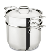 All-Clad E414S6 Stainless Steel Pasta Pot and Insert Cookware, 6-Quart - £99.46 GBP