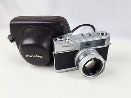 Minolta Hi-Matic 7 Rangefinder Film Camera Rokkor PF 45mm f/1.8 &amp; Leathe... - $44.54