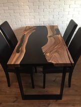 30 inch x 48 inch beautiful black epoxy dining table , idle for office furniture - £1,297.52 GBP
