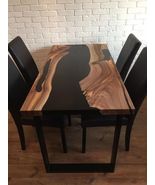 30 inch x 48 inch beautiful black epoxy dining table , idle for office f... - £1,290.73 GBP