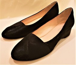 Taryn Rose &quot;Fancee&quot; Slip On Wedge Flat Shoes Size-9.5M Black - £39.59 GBP