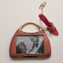 NIB MARSHALL FIELD&#39;S Photo Frame &amp; Holder Pink Purse &amp; Shoe Gift Set Col... - $33.94