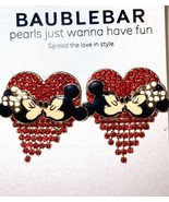 Disney BaubleBar Mickey Mouse and Minnie Mouse Kissing Red Crystal Earri... - £17.17 GBP