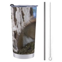 Mondxflaur Squirrel Steel Thermal Mug Thermos with Straw for Coffee - $20.98