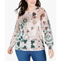 INC Womens Plus 1X Sierra Sunburst Tie Dye Long Sleeve Rayon Sweater NWT... - £35.45 GBP