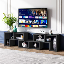 3 PCS Adjustable TV Stand Entertainment Center Bookcase for TV&#39;s up To 65&quot; Black - $150.99