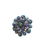 Vintage Estate Costume blue &quot;Rhinestone&quot; Silver Brooch Pin Jewelry - $7.60