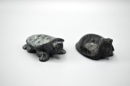 Black Stone Hand Carved Turtle Figurine + Dragon Turtle Chinese Feng Shui - £45.90 GBP