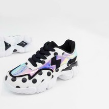 Asos Design Women Chunky Low Top Fashion Sneakers Dermot Size US 7 Multi Color - £12.78 GBP