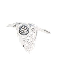 Jewelry Trends Odin Raven Spirit Rune Triangles Sterling Silver Pendant - $98.99