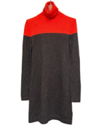 Theory Colorblock Red &amp; Charcoal Cashmere Turtleneck Sweater Dress Size M - £35.44 GBP