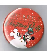 1991 Mickeys Very merry Christmas Party Pin back Button Pinback - $25.22