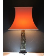 Antique archaic Asian Buddhist bronze vessel in form of table lamp - $376.42
