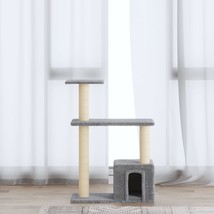 Cat Tree with Sisal Scratching Posts Light Grey 70 cm - £22.61 GBP