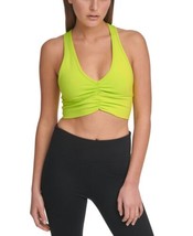 DKNY Womens Sport Ruched Racerback Low Impact Sports Bra Color Sour Apple Size S - £30.92 GBP