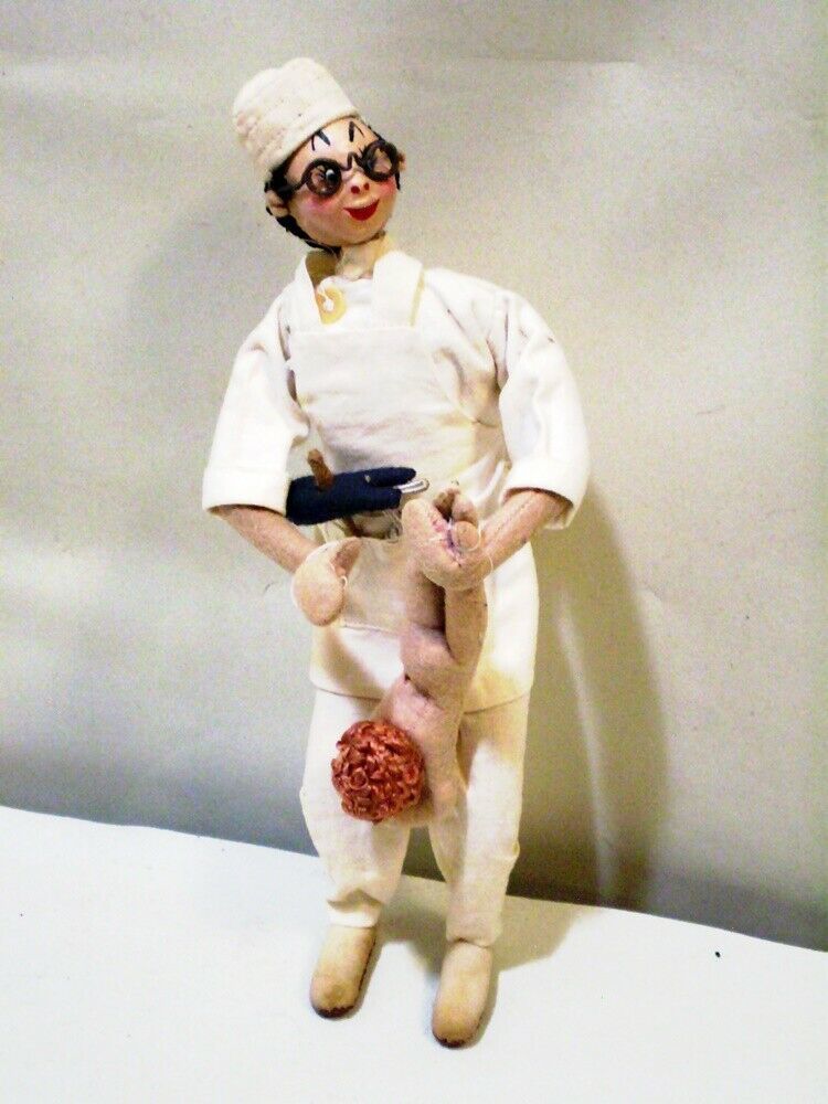 Primary image for Vintage Mid Century Klumpe Roldan felt Pediatrician Doctor with Baby Doll
