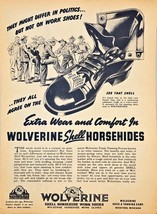 WWII-1944 Vintage Print Ad-WOLVERINE SHELL HORSEHIDES WORK SHOES-Vintage - $211.58 MXN