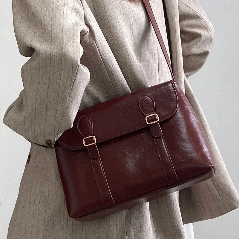 Vintage Women&#39;s Shoulder Bag Large Capacity Ladies Tote Purse Handbags P... - £40.70 GBP