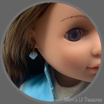 Light Turquoise Blue Glass Dangle Doll Earrings · 14 Inch Doll Jewelry - £4.71 GBP