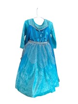 Princess Costume Dress Up Ball Gown Blue Sparkle Ice Snow Queen Sequin G... - $377.25 MXN