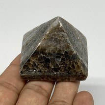 73.2g, 1.5&quot;x1.8&quot;x1.5&quot; Chocolate/Gray Onyx Pyramid Gemstone @Morocco, B18976 - £5.06 GBP