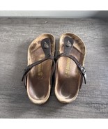 Birkenstock Sandals Womens Sz 40 US 9 9.5 Gizeh Birkibuc Brown Leather T... - $35.63 CAD