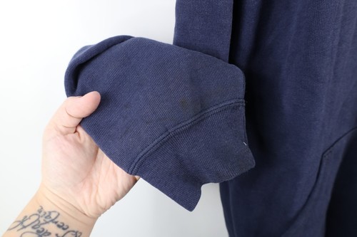 Vtg Carhartt Mens Large Distressed Spell Out Baggy Fit Hoodie Sweatshirt Blue Item image 8