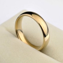 Classic 1PCS Gold Color Alliance Couples Tungsten Wedding Band Engagement Rings  - £18.68 GBP