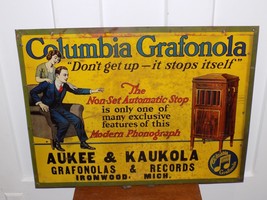 Vintage Columbia Grafonola Metal Michigan Sign - $25,523.90 MXN