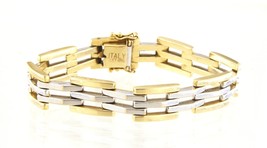 11.3mm Unisex Bracelet 14kt Yellow and White Gold 435785 - $1,349.00