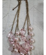 New Charming Charlie Pink and White Faux Pearl And Bead Multi Chain Neck... - $29.20 CAD