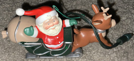 Santa &amp; Rudolph the Red-Nosed Reindeer, Keepsake Ornament (Hallmark, 1989) - £11.08 GBP