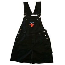 Vtg Sesame Street Elmo Bib Overalls Shorts Womens Small Black Cotton Embroidered - £38.08 GBP
