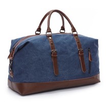 Canvas Leather Men Travel Bags Carry on Luggage Bags Men Duffel Bags - £66.86 GBP