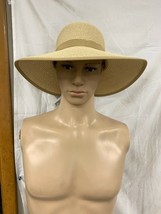 Panama Jack Women&#39;s Paper Braid Sun Hat w/BACK Detail Tan One Size Brand New - £22.24 GBP