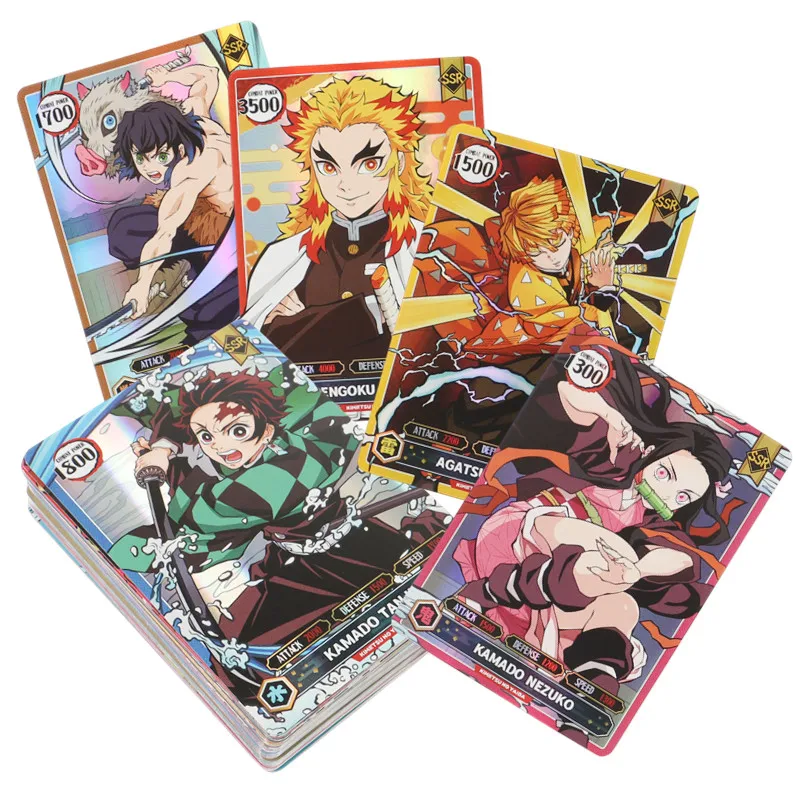 50PCS Demon Slayer Cards English Version SSR Card Ultra Rare Card Tanjirou - £11.28 GBP