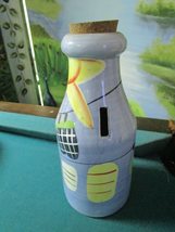Vacation Fund Pottery Milk Bottle Coin Bank - $17.63