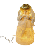 Angel Christmas Tree Topper 10 Light Blond White Lace Vintage House of Lloyd - £21.92 GBP
