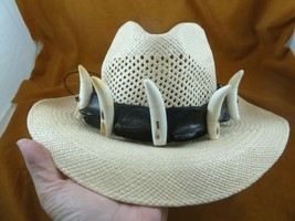 (GH371-12) 23&quot; Gator ALLIGATOR Hat band 5 Large Teeth tail leather scute Outback - £313.55 GBP