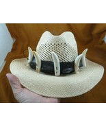 (GH371-12) 23&quot; Gator ALLIGATOR Hat band 5 Large Teeth tail leather scute... - £313.24 GBP