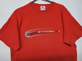 VTG 90s Nike Swoosh Oval Golf Ball Logo Spell Out Red USA T Shirt Men&#39;s L XL - £25.95 GBP