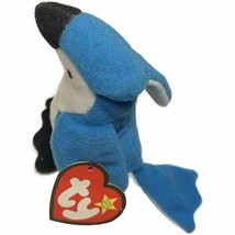 VINTAGE TY THE BEANIE BABIES COLLECTION ROCKET THE BLUE JAY WHITE 1998 P... - £11.71 GBP