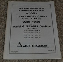 ALLIS-CHALMERS OPERATING INSTRUCTIONS &amp; SET UP DIRECTIONS MODELS G430 G4... - £14.70 GBP