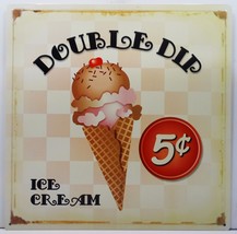 Double Dip Double Scoop Ice Cream Metal Sign - £15.88 GBP